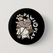 Badge Rond 5 Cm Cute Playful Cats Design – Fun Paws and Play Art (Devant)