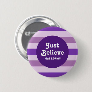 Badge Rond 5 Cm Cute Purple Croire Bible Verse Espoir et foi