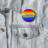 Badge Rond 5 Cm Cute Rainbow Gradient Typography Vision Impaired (En situation)