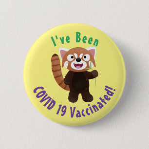 Badge Rond 5 Cm Cute red panda cartoon illustration