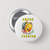 Badge Rond 5 Cm Cute Retro Chick - Fascisme Smash (Devant & derrière)