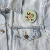 Badge Rond 5 Cm Cute Retro Puppy - Mange Rich (En situation)