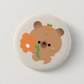 Badge Rond 5 Cm Cute Romantic Capybara (Devant)