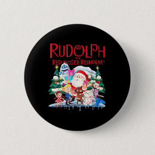 Badge Rond 5 Cm Cute Rudolph Le Renne Rouge Nosé Spécifications de