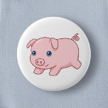 Badge Rond 5 Cm Cute Running Piglet Pig<br><div class="desc">Vector illustration of an adorable running pig.</div>