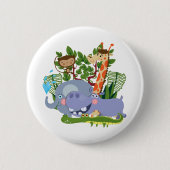 Badge Rond 5 Cm Cute Safari Animals (Devant)