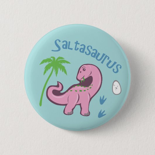 Badge Rond 5 Cm Cute Saltasaurus (Devant)