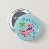 Badge Rond 5 Cm Cute Saltasaurus (Devant & derrière)