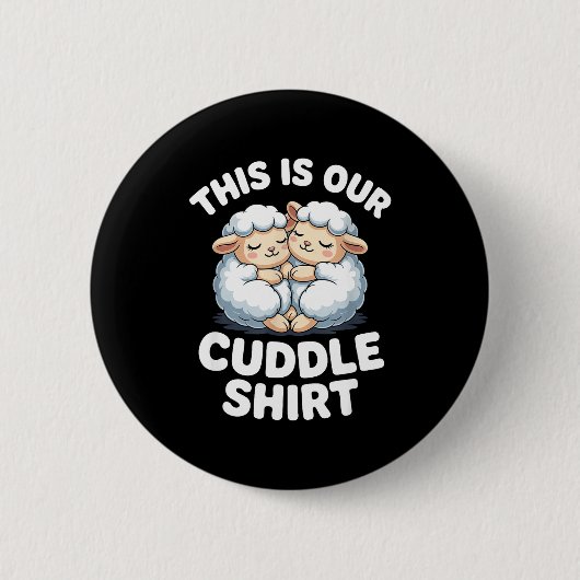 Badge Rond 5 Cm Cute Sheep Couple This Is Our Cuddle  (Devant)