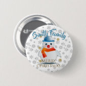 Badge Rond 5 Cm Cute Snowman (Devant & derrière)