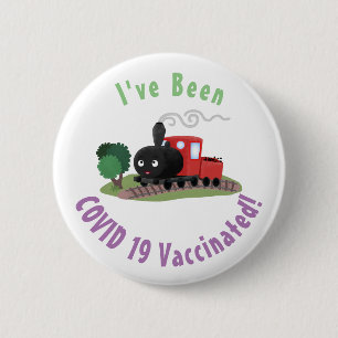 Badge Rond 5 Cm Cute steam train locomotive cartoon illustration