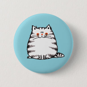 Badge Rond 5 Cm Cute Tabby Cat - Kawaii kitty pour amoureux de les