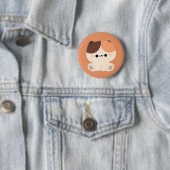 Badge Rond 5 Cm Cute Tortie Chat (En situation)