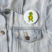 Badge Rond 5 Cm Cute Turtle Manger Ice Cream Cartoon (En situation)