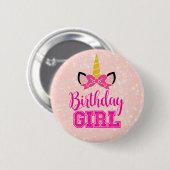 Badge Rond 5 Cm Cute Unicorn ANNIVERSAIRE FILLE (Devant & derrière)