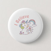 Badge Rond 5 Cm Cute Unicorn Pastel (Devant)