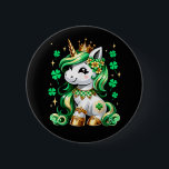 Badge Rond 5 Cm Cute Unicorn Shamrock St Patricks Day<br><div class="desc">Cute Unicorn Shamrock St Patricks Day</div>