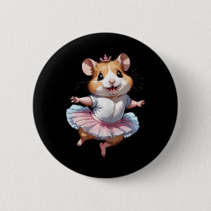 Badge Rond 5 Cm Cute Unique Et Moderne Hamster Ballet Et Ballerin