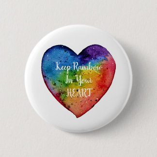 Badge Rond 5 Cm Cute Watercolor Rainbow
