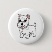 Badge Rond 5 Cm Cute West Highland White Terrier Dog (Devant)