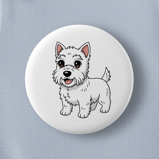 Badge Rond 5 Cm Cute West Highland White Terrier Dog