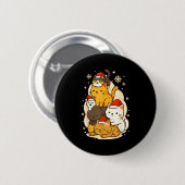 Badge Rond 5 Cm Cute Xmas Kawaii Cats Neko Funny Kitten Lover Anim (Devant & derrière)
