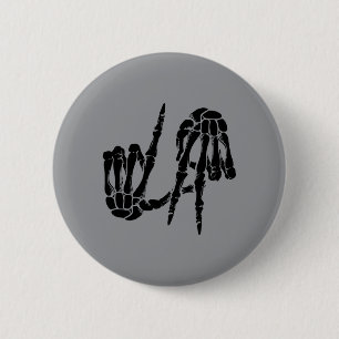 Badge Rond 5 Cm Cute Y Los Angeles Signe De La Main Squelette La C