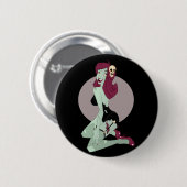 Badge Rond 5 Cm Cute Zombie Pin-Up Girl (Devant & derrière)