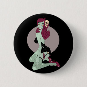 Badge Rond 5 Cm Cute Zombie Pin-Up Girl