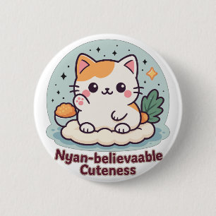 Badge Rond 5 Cm Cutesse Nyan crédible - Cute Kawaii Cat