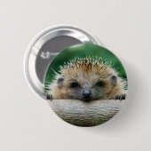 Badge Rond 5 Cm Cutest Baby Animals | Hedgehog Smile (Devant & derrière)
