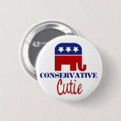 Badge Rond 5 Cm Cutie conservatrice (Devant & derrière)