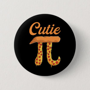 Badge Rond 5 Cm Cutie Pizza Pi Day Vintage Retro Math Lover
