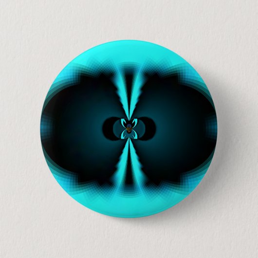 Badge Rond 5 Cm Cyan et Black Abstrait Art Print (Devant)
