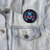 Badge Rond 5 Cm Cyber Chat Futuriste (En situation)