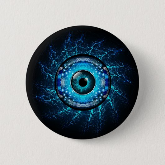 Badge Rond 5 Cm Cyber-circuit (Devant)