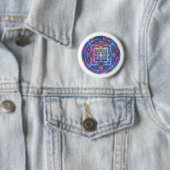 Badge Rond 5 Cm Cyberpunk Mandala (En situation)
