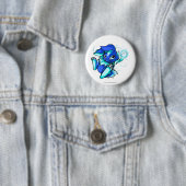 Badge Rond 5 Cm Cybunny jaune avec des étoiles (En situation)