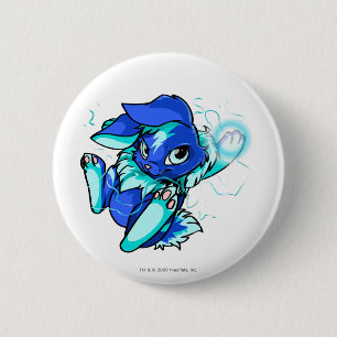 Badge Rond 5 Cm Cybunny jaune avec des étoiles