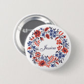 Badge Rond 5 Cm Cycle des fleurs (Devant & derrière)