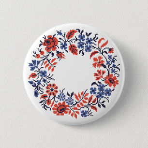 Badge Rond 5 Cm Cycle des fleurs