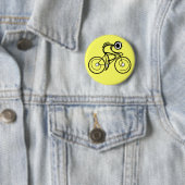 Badge Rond 5 Cm CYCLE DESSUS ! Coureur (En situation)