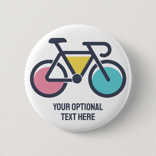 Badge Rond 5 Cm Cyclisme de texte personnalisé (Devant)
