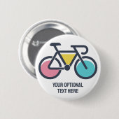 Badge Rond 5 Cm Cyclisme de texte personnalisé (Devant & derrière)