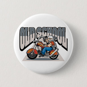 Badge Rond 5 Cm Cycliste de vieille école