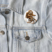 Badge Rond 5 Cm Cycliste souriant (En situation)