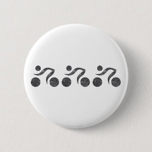 Badge Rond 5 Cm Cyclistes en gris