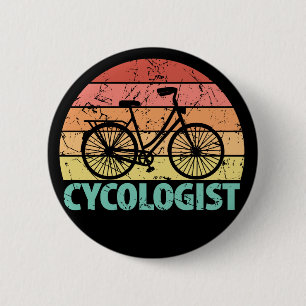 Badge Rond 5 Cm Cycologiste Funny Cycling