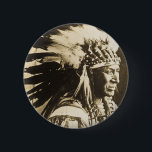Badge Rond 5 Cm Cygne blanc en chef de Lakota Sioux<br><div class="desc">Cygne blanc en chef de Lakota Sioux d'une plaque en verre authentique</div>