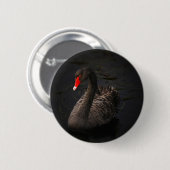 Badge Rond 5 Cm Cygne noir (Devant & derrière)